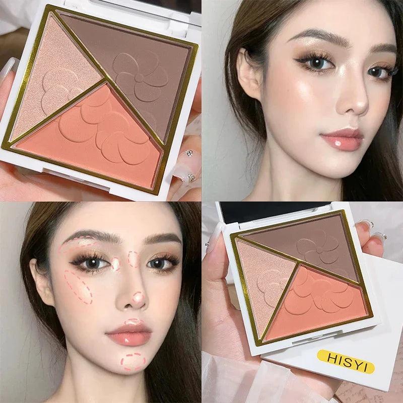 HISYI Contour Palette Three-in-one Pearlescent Matte Nose Shadow Eye Qme