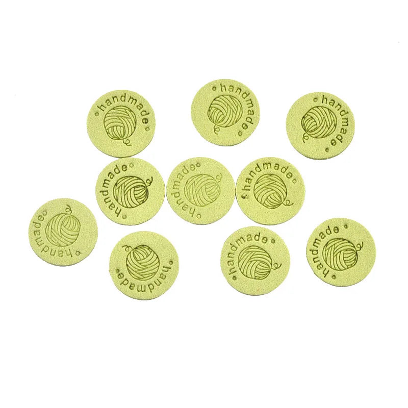 20Pcs 2.5cm Letter Embossed PU Leather Round Labels For Garments Bag Handmade Accessories Sewing Clothes Tags DIY Crafts c4011 Qme 3-20Pcs