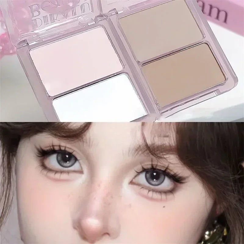 Highlighting Contouring Powder Palette Two-tone Concealer Face Brighten Cement Grey Three-dimensional Nose Shadow Bronzer Makeup Qme