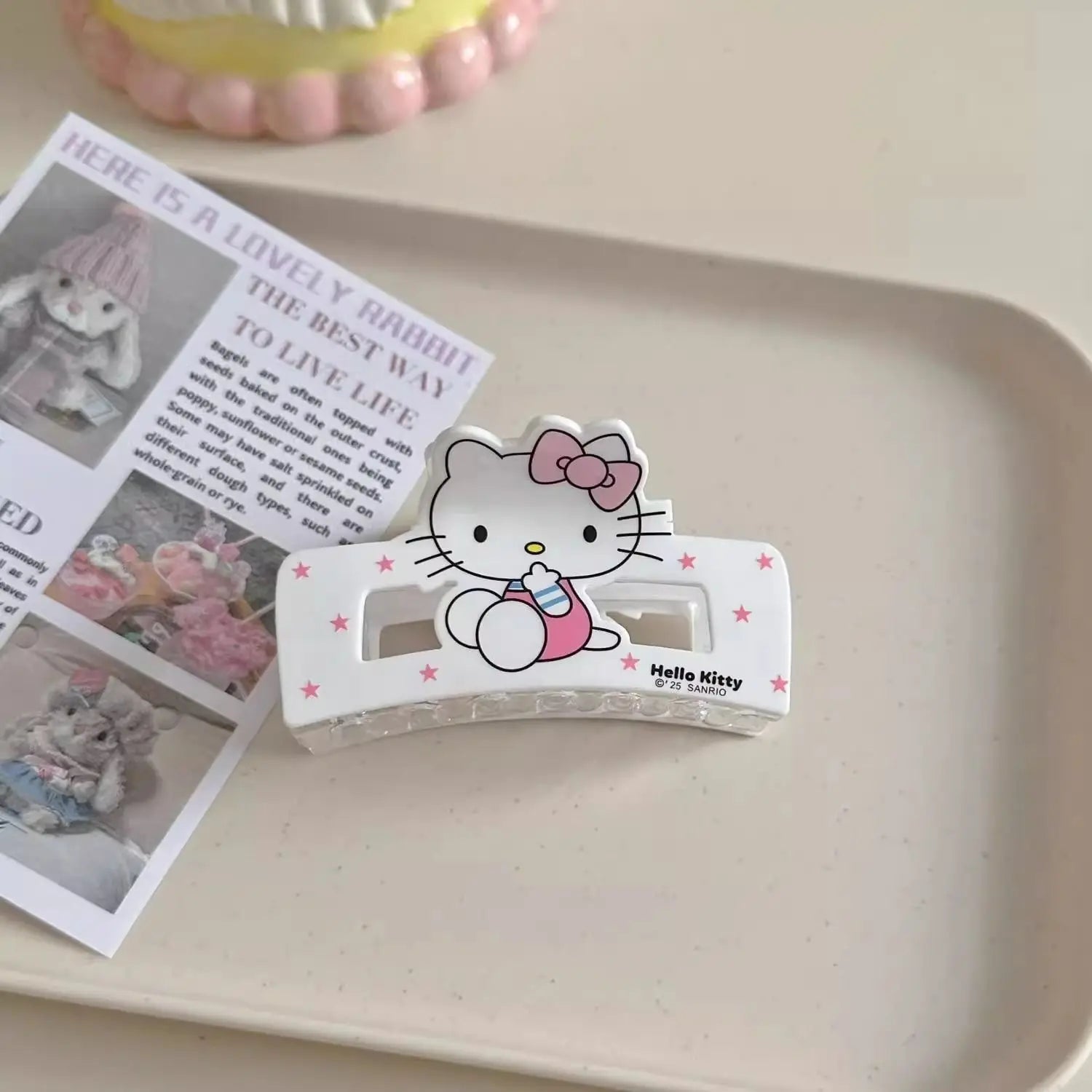 Hello Kitty Large Clamp Cartoon Hair Accessories Cute Hair Clips for Students Versatile Hair Clips and Headpieces Qme 3