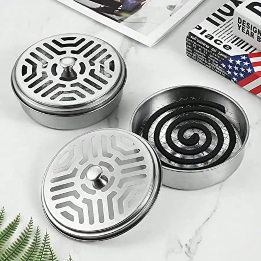 2 Portable Mosquito Coil Holders Sandalwood Incense Box Handle Qme
