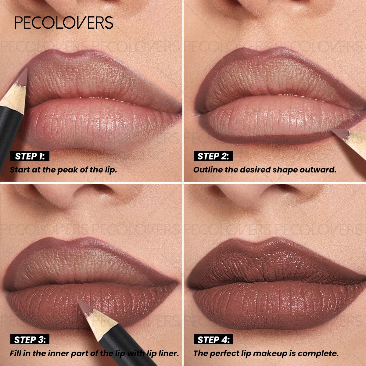 1PC Lipliner Lipstick, Plump and Charming Lips, Nude Brown, with A Variety of Makeup, Lip Cosmetics Qme