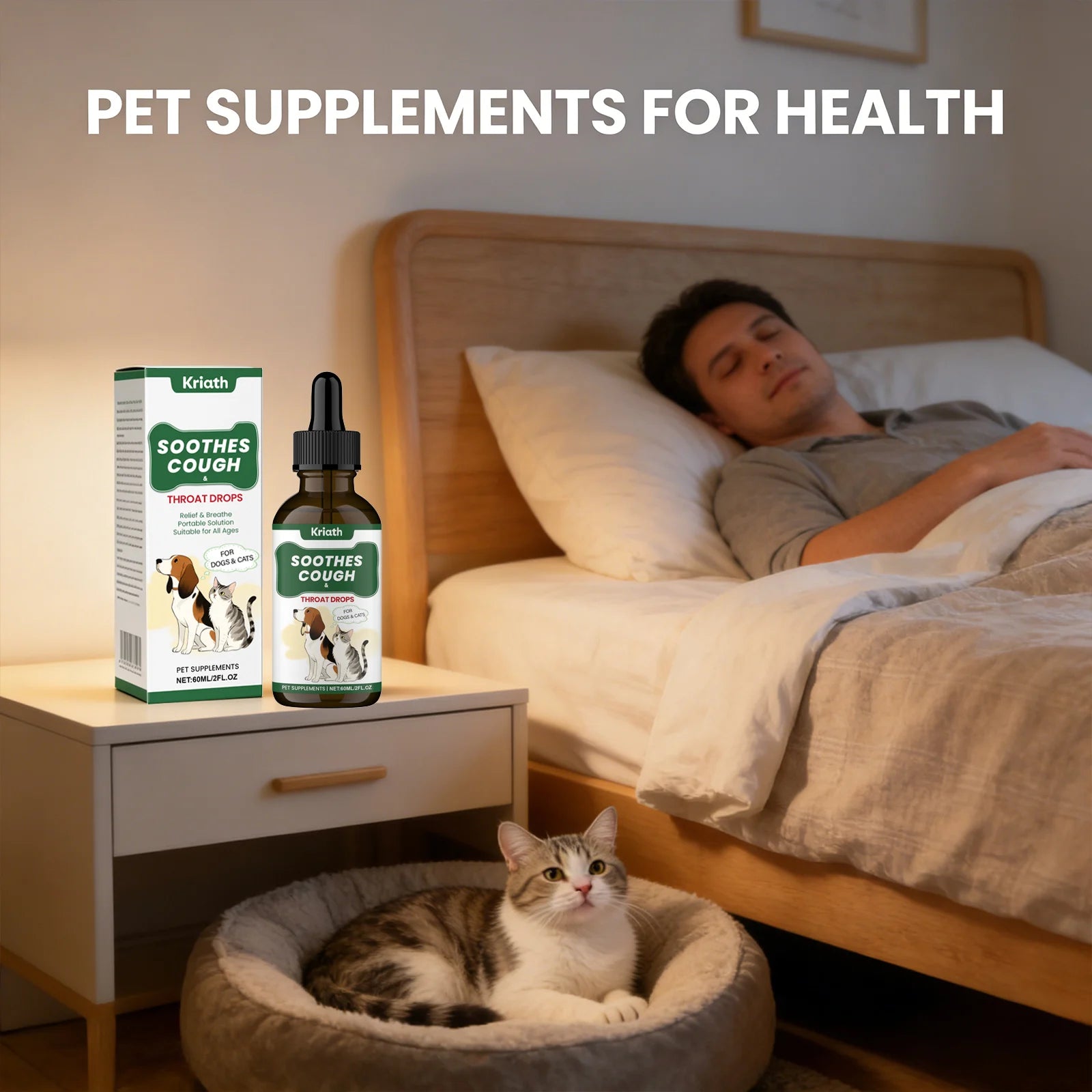 Pets Herbal Throat-Moistening Nutritional Liquid Soothing Throat Support Respiratory Health Aid Digestion Dogs Care Supplements Qme