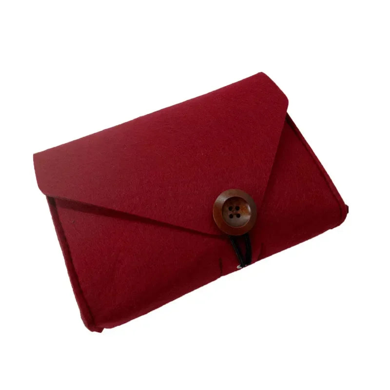 USB Data Cable Mouse Pouch Mini Felt Travel Multifunction Organizer Bag Key Coin Package Chargers Storage Bags Qme Red