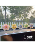 Car Ornaments Creative Cute Swinging Fresh Macaron Sunflower Center Qme Blue