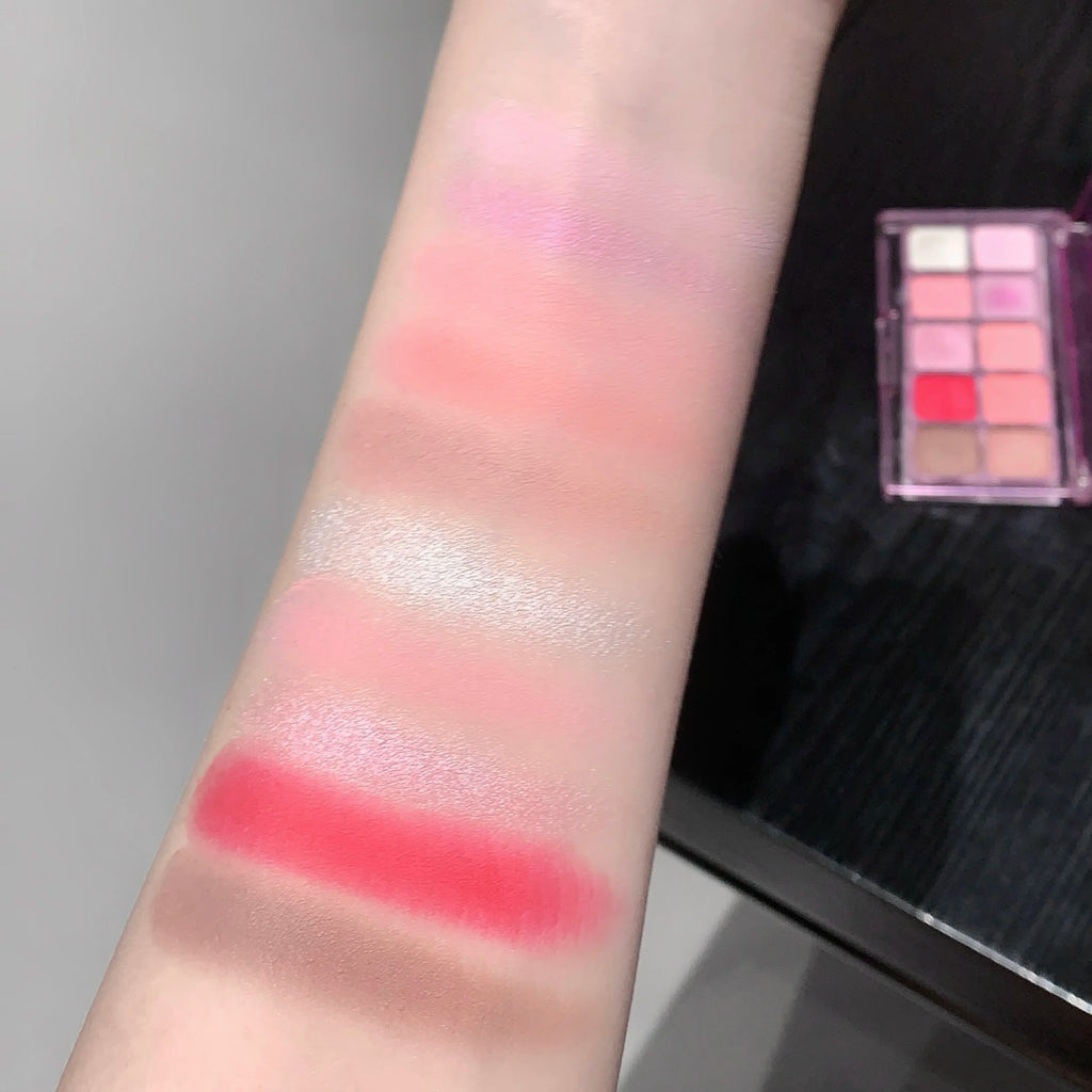 10-Color Eyeshadow Palette Colorful Matte Shimmer Pigment Smooth Qme