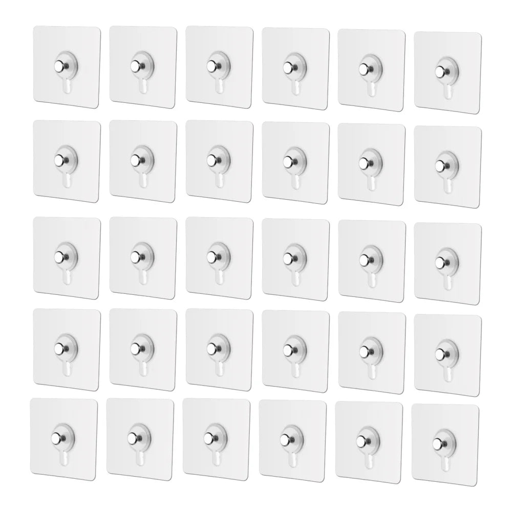 5-50PCS Adhesive Hook No Punching Photo Frame Painting Wall Nail Waterproof Kitchen Bathroom Screw Hook Bathroom Wall Organizer Qme 30Pcs