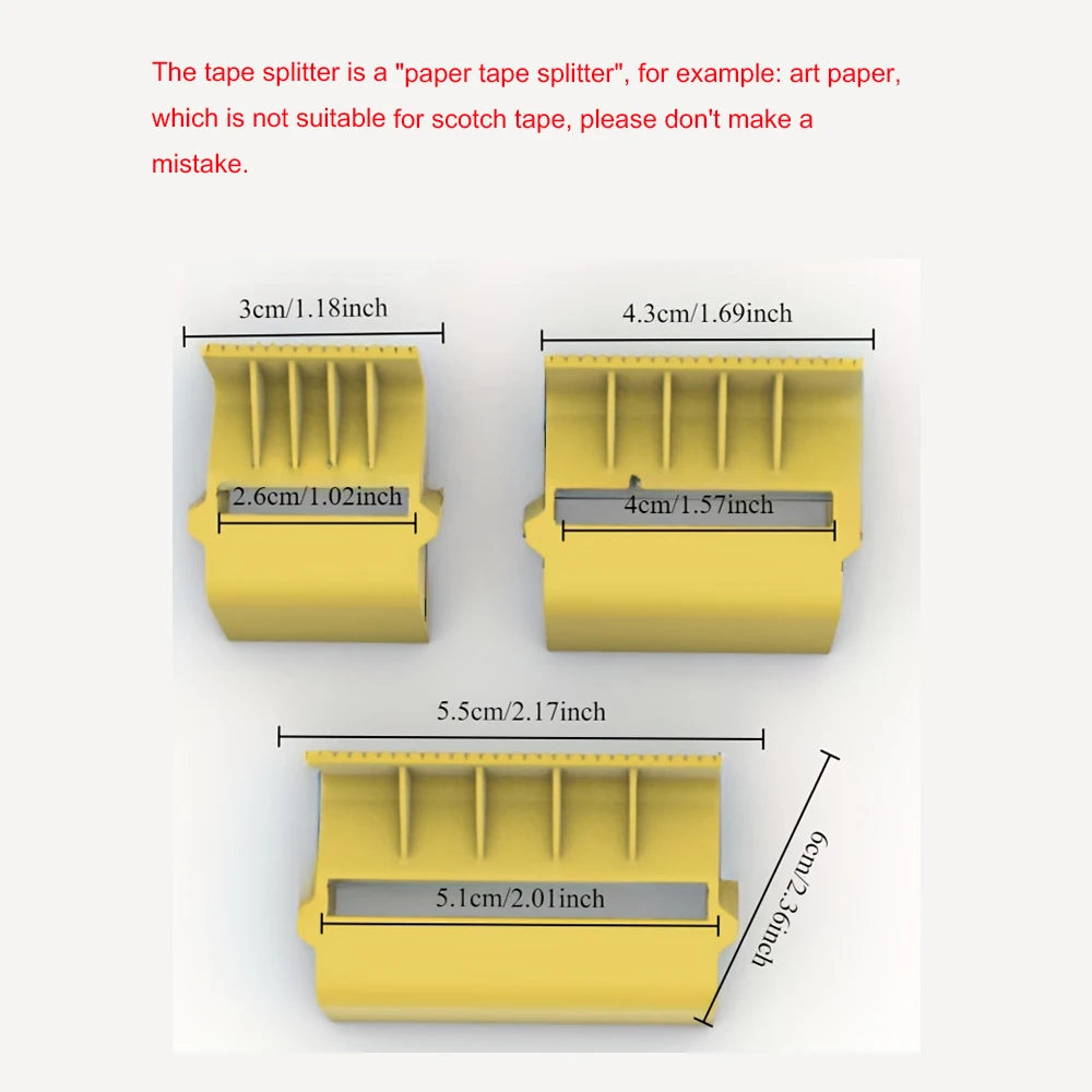 3 Sizes of Paper Tape Cutters, Suitable for Masking Tape, Can Improve Work Efficiency and Achieve Small-Sized Paper Tape Cutting Qme