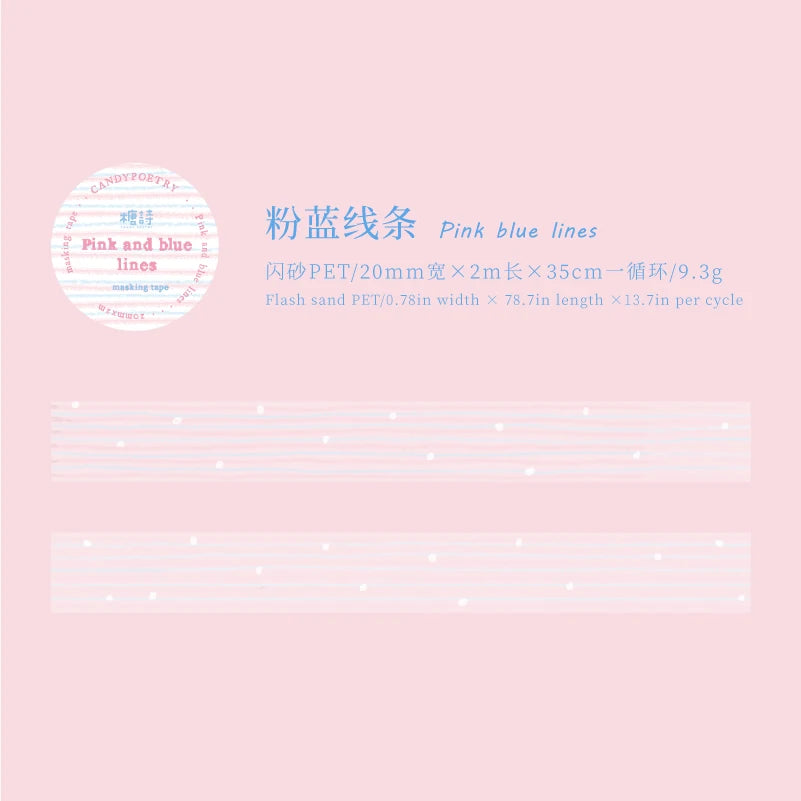 1Roll Colorful Polka Dot Star Glitter PET Tape Transparent for Scrapbooking Journaling Collage Decorate Phone Case Notebook Qme 3