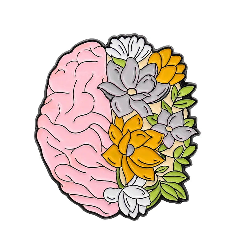 Organs Flower Enamel Pin Body Internal Heart Brain Lung Plant Butterfly Brooch Lapel Badge Medical Jewelry Punk Gift Wholesale Qme style 3