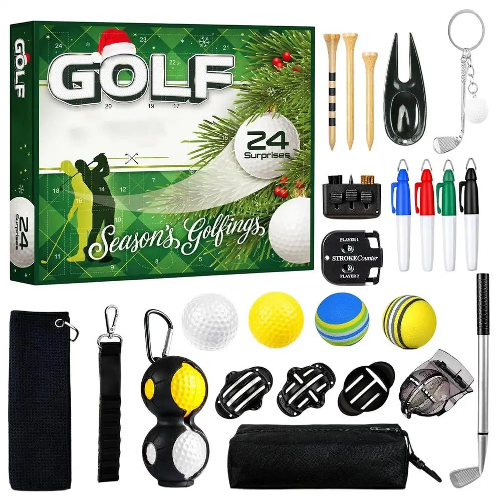 Christmas Countdown Calendar Festive Advent Favors 24 Days Christmas Countdown Golf Accessories For Adults Husband Family gifts Qme set as picture