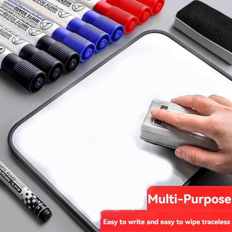 6Pcs/Set Dry Erase Whiteboard Marker Pen Blackboard Pens Thin Nib Black Blue Red Color Erasable Marker Pens Qme