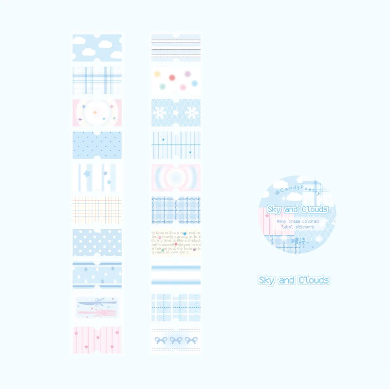 1Roll Pastel Glitter Synthetic Paper Masking Tape Scrapbook Washi Tape DIY Stationery Journaling Supplie Notebook Decoration Qme 2