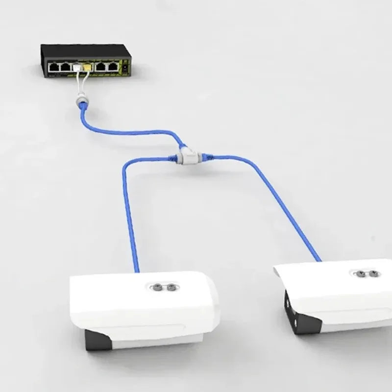 2pcs High-Efficiency 3-Port PoE Splitter 1000Mbps 48V to 12V DC Barrel Jack Compatible with IEEE 802.3af/at Qme