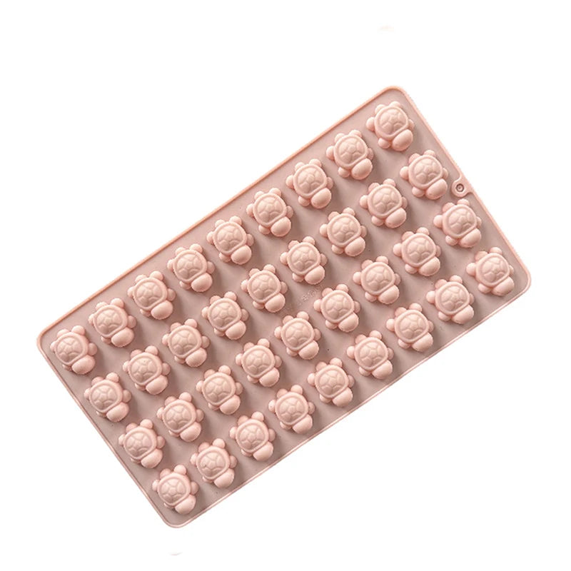 CC11Mini Turtle Silicone Mold Chocolate 36-Cavity Sea Candy Molds Qme Pink