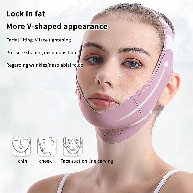 Reusable V-line Face Slimming Bandage Chin Cheek Lifting Belt Facial Qme