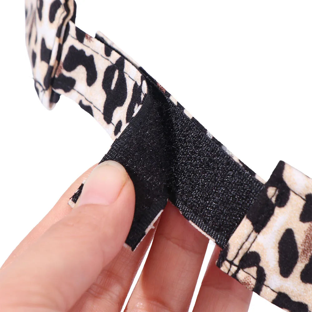 Cute Korean Style Leopard Print Sun Hat Empty Top Anti-UV Sun Protection Hat Curved Brim Peaked Cap Women Sunshade Hat Sports Qme