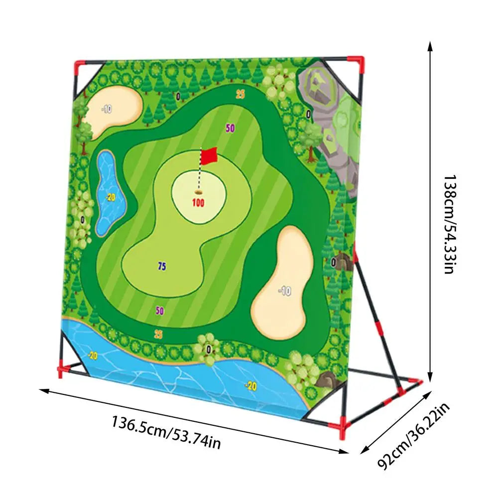 One Set Golf Battle Chipping Game Golf Hitting Mat Sports Activities Putting Practice Toy Swing Training Tool For Home Backyard Qme Green