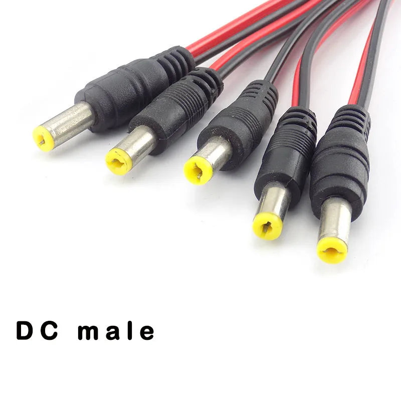 Connectors DC Male Female Plug Cable for CCTV Camera Security System DC Power Extension Cable Plug Adaptor 2.1*5.5mm Qme