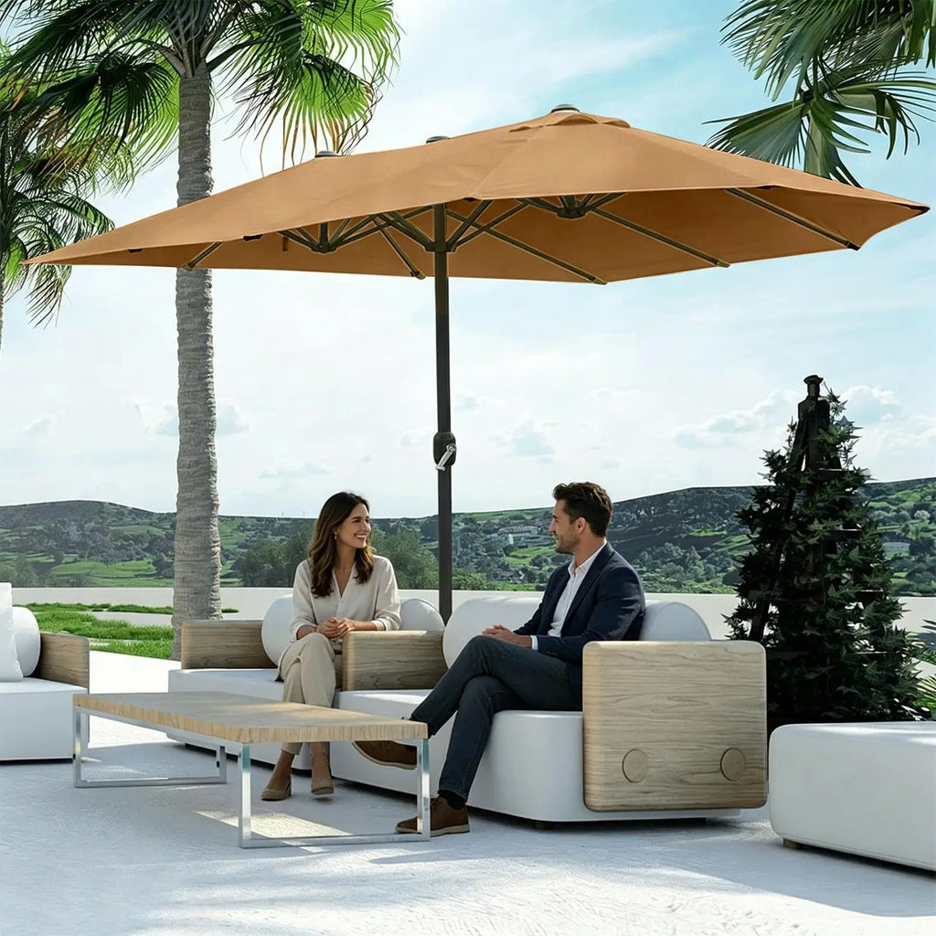 Replacement Umbrella Canopy 8 86ft 12 Ribs Waterproof Double Sided Qme