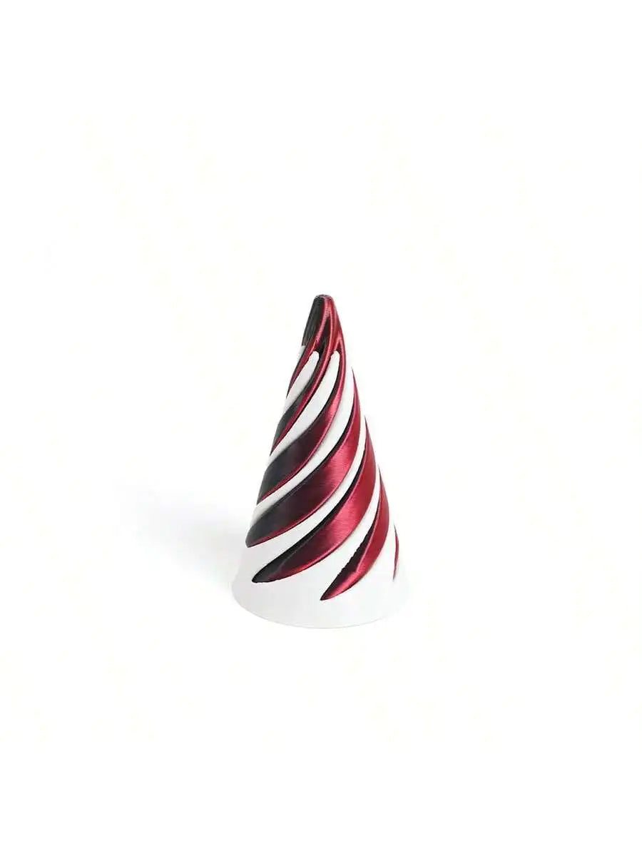 3D Printed Spiral Cone Christmas Tree Decoration Made Plastic Qme white red