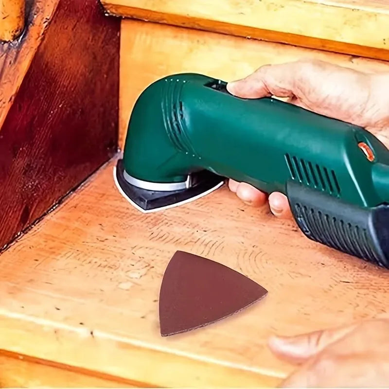 30Pcs sanded paper 90mm triangular hook and loop sandpaper triangular bonding oscillation multi-tool sanding pad multi-grit Qme