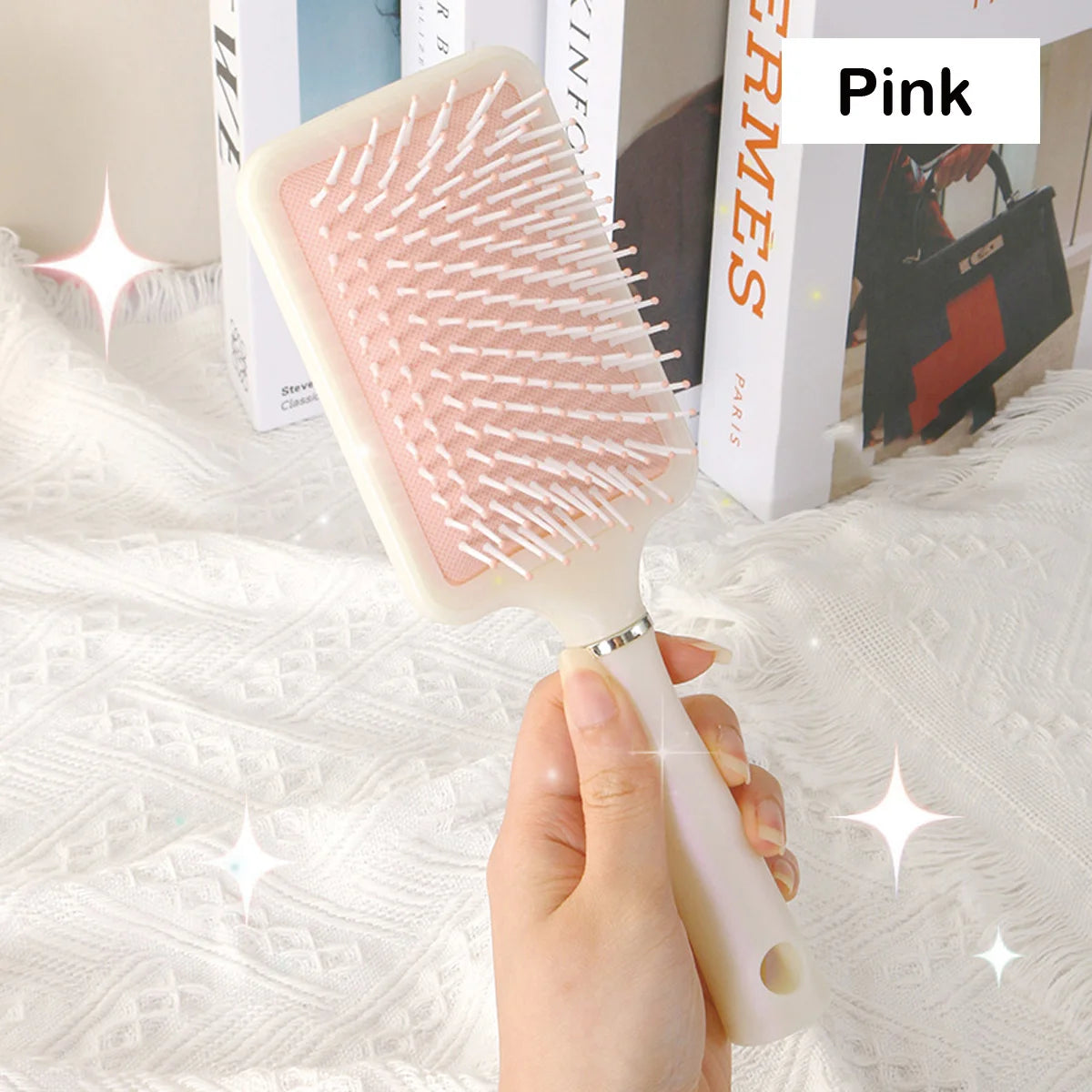 Cute Mermaid Hair Comb Household Cushion Women's Long Curling Qme pink