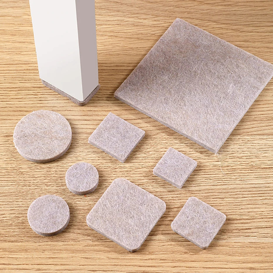 3-72PCS Felt Chair Leg Pads Round Square Floor Protector Self Adhesive Furniture Pads Mute Bumper Pad Home Furniture Feet Mat Qme