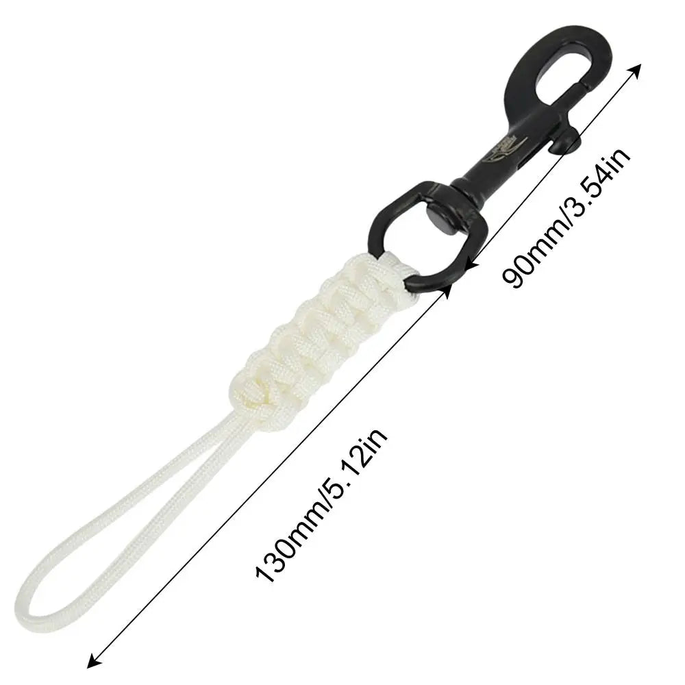 Diving Clip Lanyard Braided Portable Anti-Lost Strap Diving Ended Bolts Snap Buckle Practical Metal Clip Hook Diving Swivel Qme White China Mainland