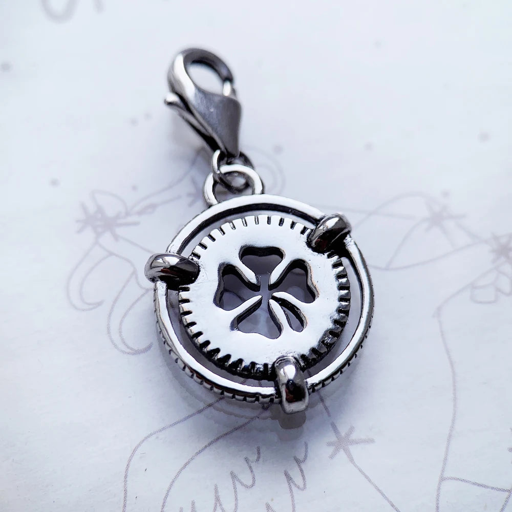 Cloverleaf Clover 925 Sterling Silver Dangle Charm Pendants Trendy Lucky Jewelry Gift For Women Men Qme