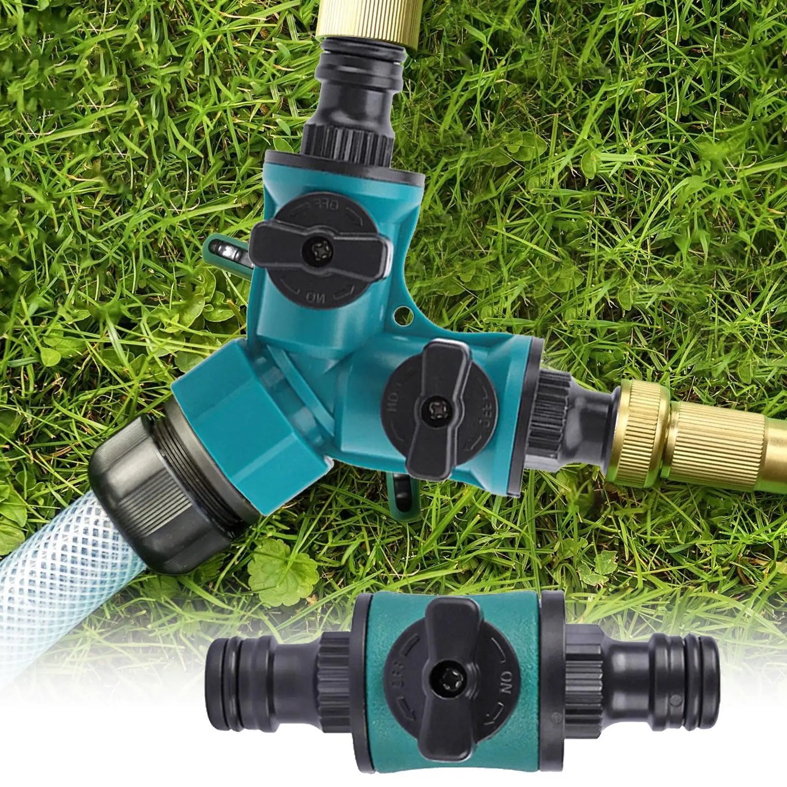 Water Hose Splitter Extension Hose Splitting Fittings Quick On/Off Outdoor Faucet Splitter Hose Adapter For Public Green Spaces Qme