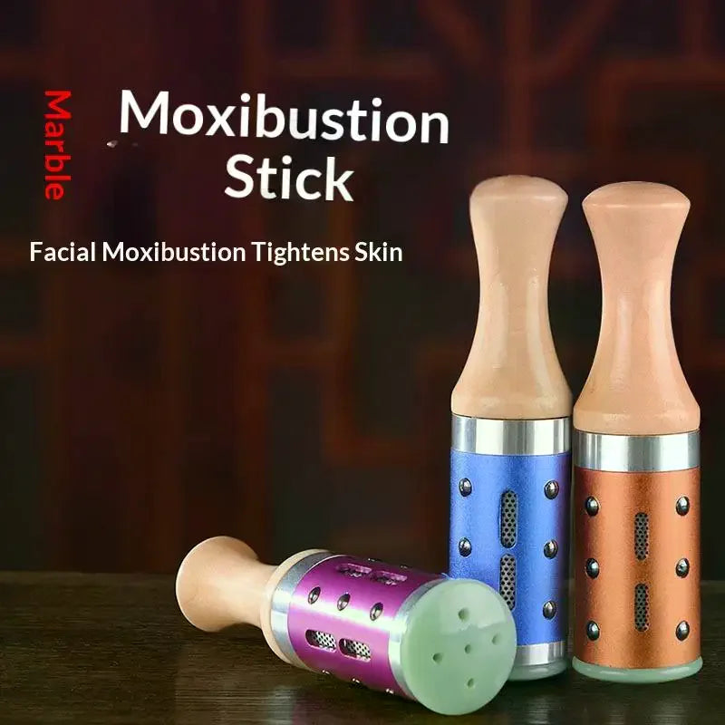360 Rotation Jade Moxibustion Stick Raised Point Massage Gua Sha Tool Qme