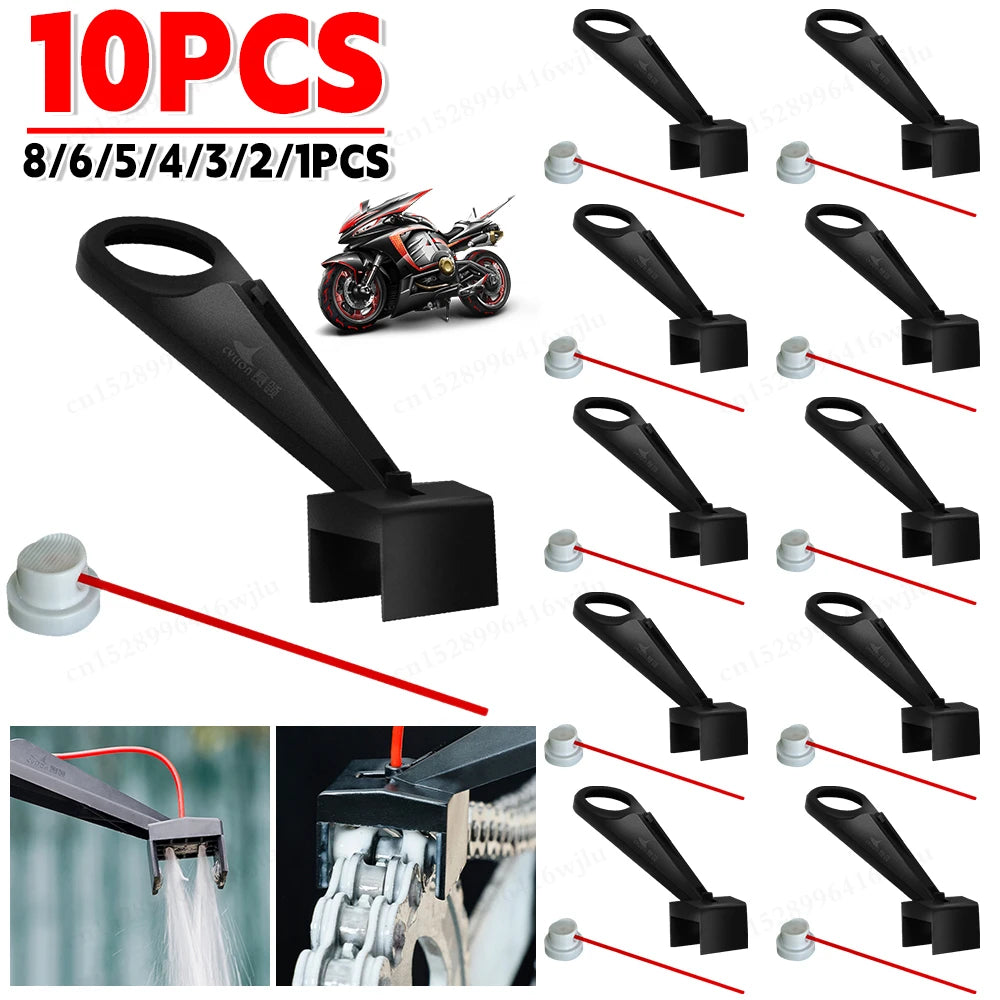 1-10PCS Motorcycle Chain Lube Applicator Mess-Free Chain Wax Chain Cleaner Attachment Motorcycle Chain Oiler Spray Gear Qme