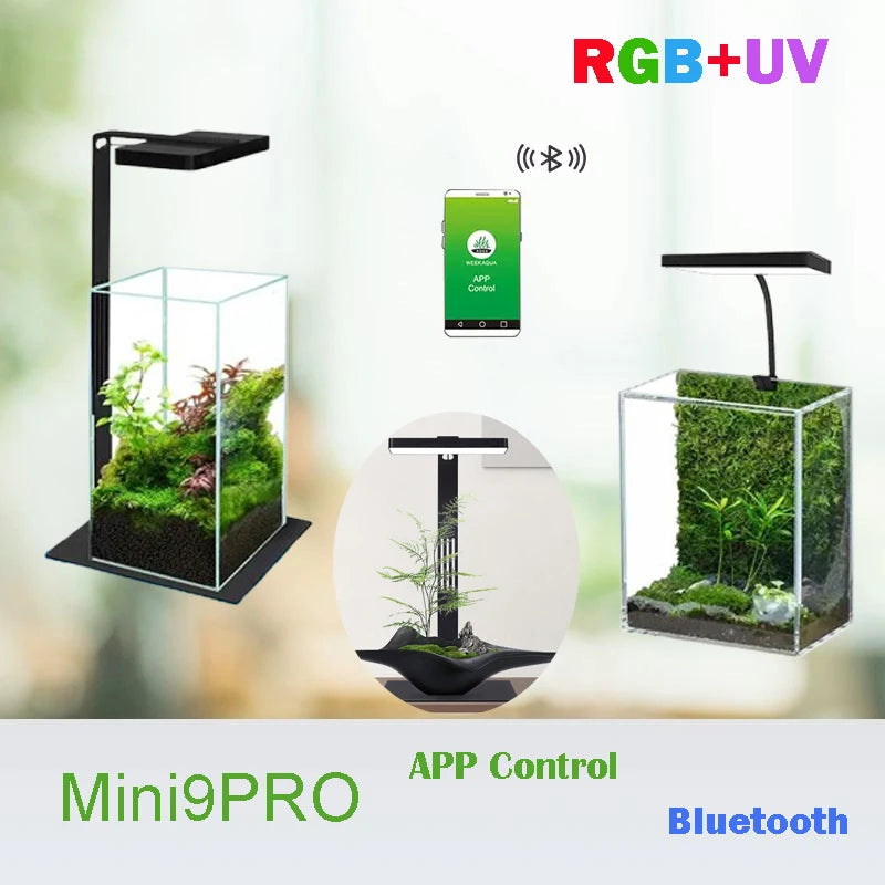 Lamp Mini9pro Magnetic Clamp Led Light RGB UV Aquariums Full Spectrum Holder Fish Tank Accessories Supplies Decoration Qme