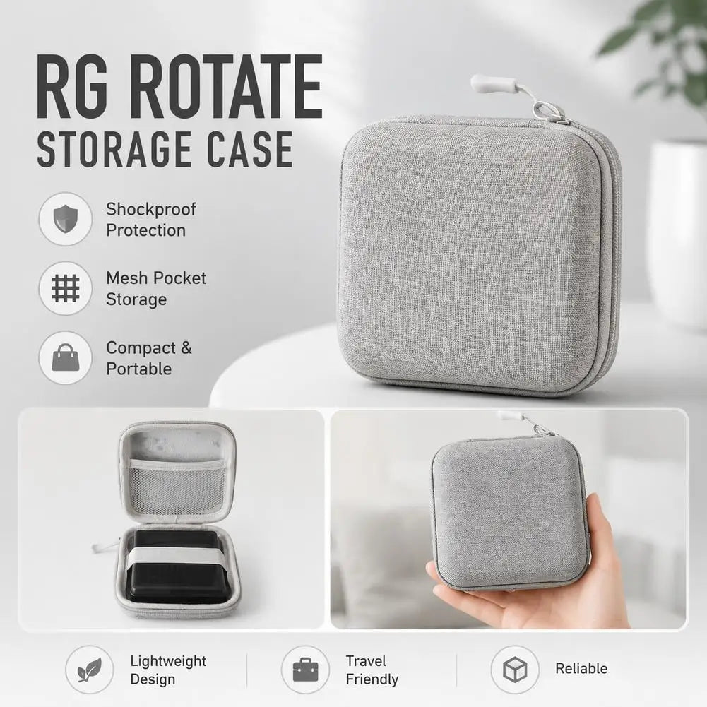 For ANBERNIC RG ROTATE Carrying Case Portable Storage Bag Protective Handbag Lightweight Shockproof Antiscratch Qme