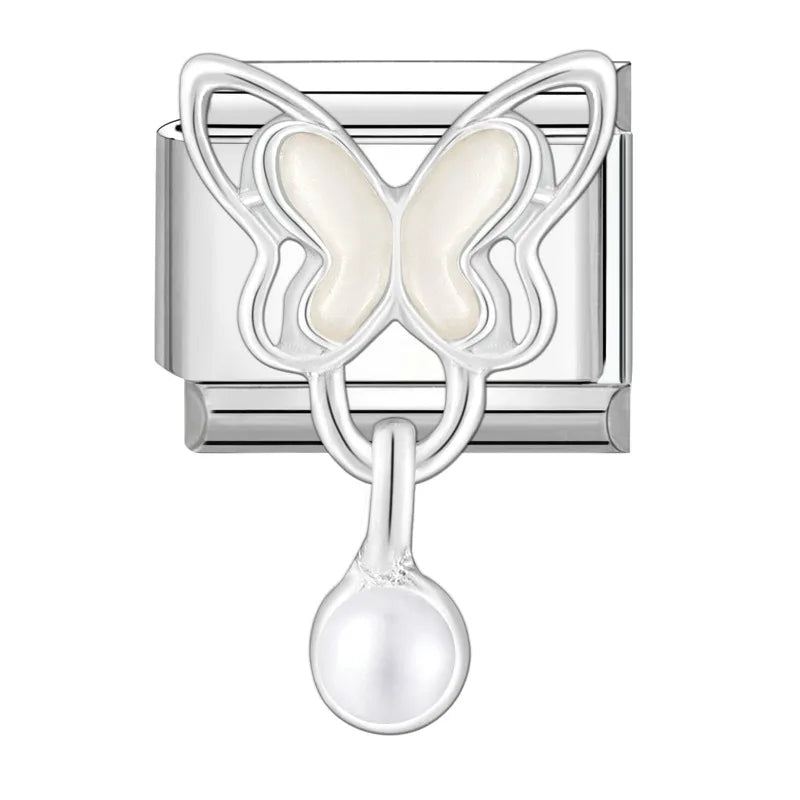 2026 Love Heart Bird Lock Butterfly Bows Long Chain Italian Charm Fit 9mm Bracelet Stainless Steel Drop Shipping Women Jewelry Qme Style 34