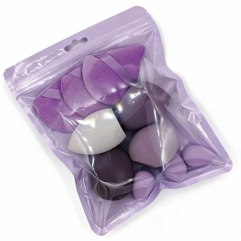 All-purpose Makeup Sponge Cosmetic Blender Beauty Eggs Velvet Qme Purple 10Pcs