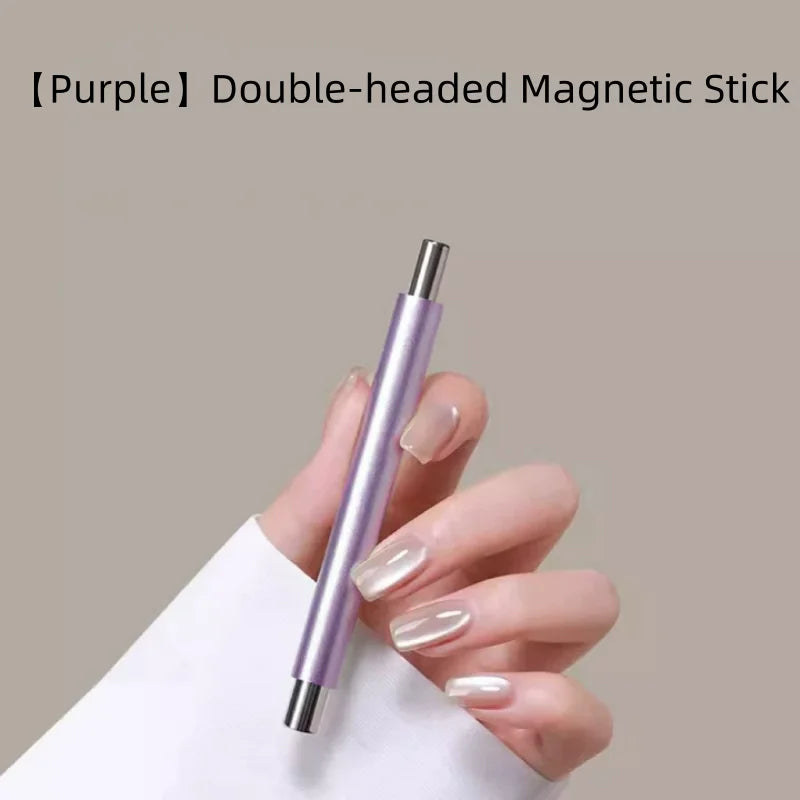 Glass Beads Special For Cat's Eye Pink Nail Magnetic Stick Newly Upgraded Nail Polish Glue Magnet Rod Double Head Magnetic Tool Qme 1pcs purple