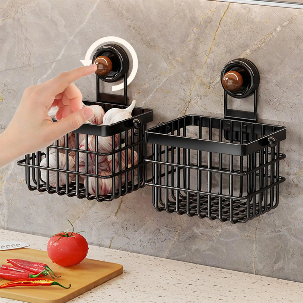 Sponge Holder For Kitchen Sink Wall-Mounted Shelf Waterproof Suction Cup Bathroom Organizer For Cotton Tissue Kitchen Countertop Qme