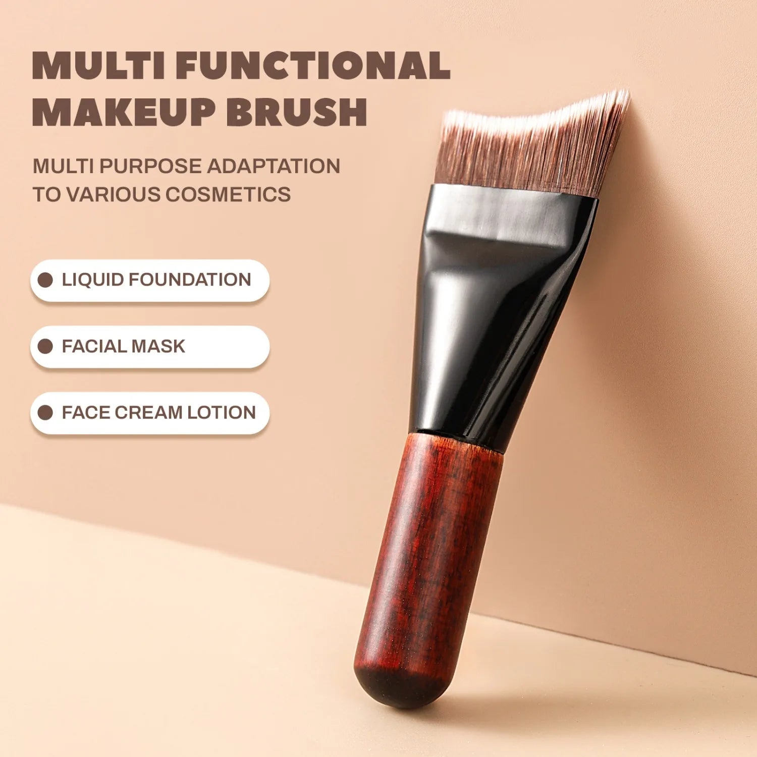 Mini Ultra Thin Foundation Brush Synthetic Flat Head Streak-free Qme