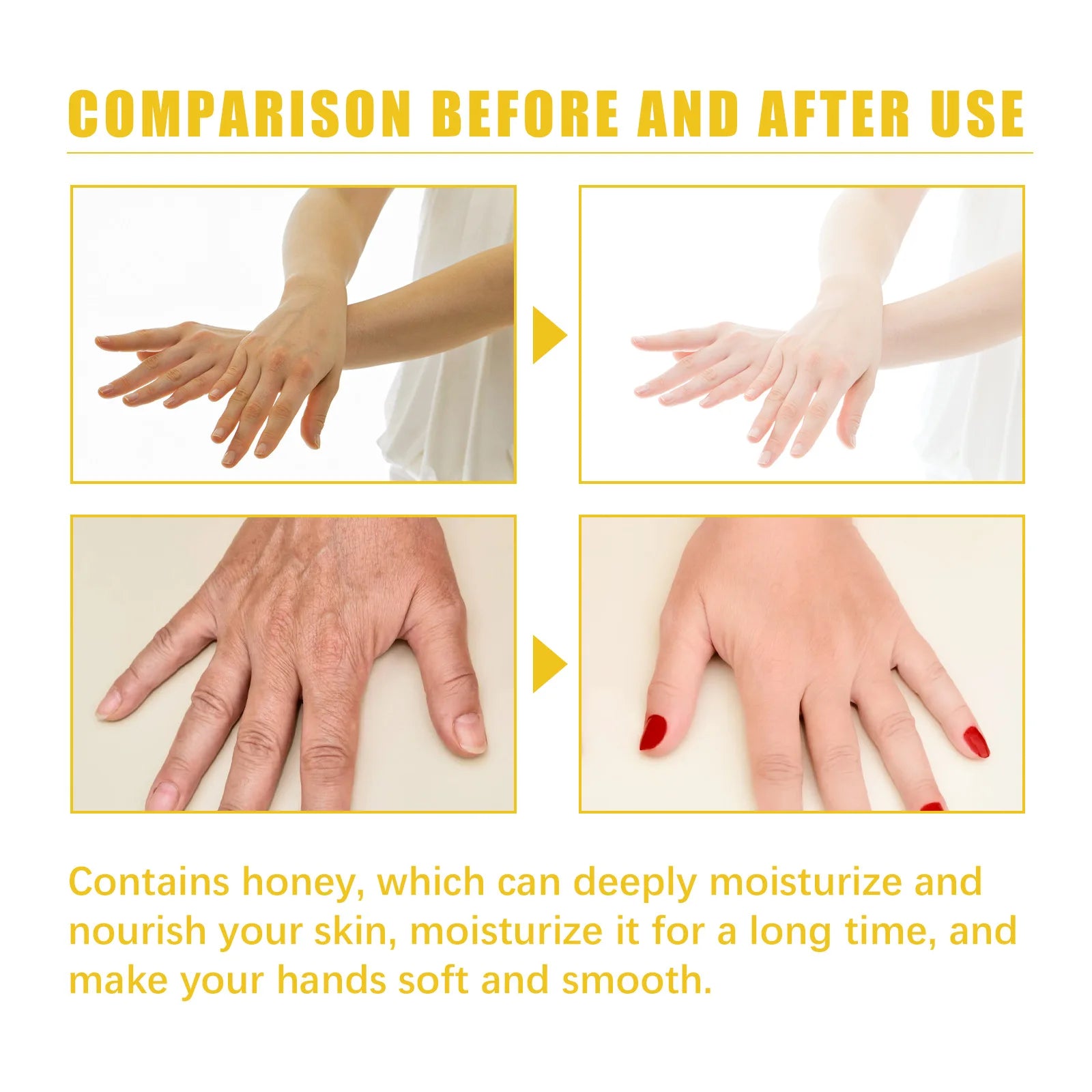 Milk Honey Hand Wax Moisturizing Nourishing Hand Mask Tender Skin Improve Drying Dull Cracked Skin Brightening Hand Care Qme