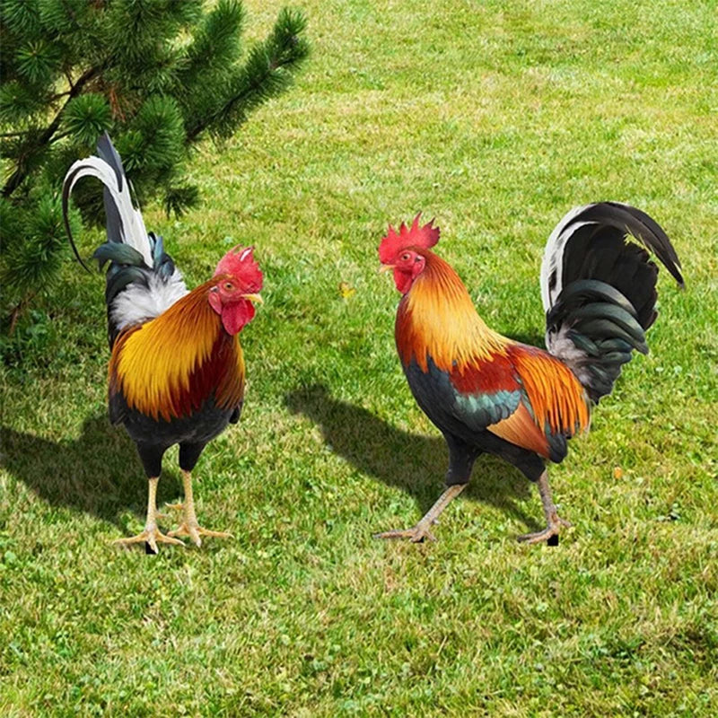 Patio Backyard Home Outdoor Decoration Garden Rooster Statue Chicken Qme