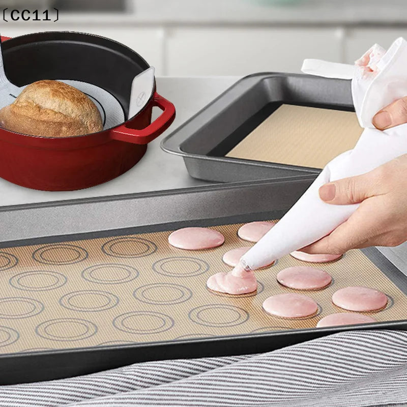 42x29 Silicone Baking Mat Oven 30 Circles Non Stick Heat Resistant Qme