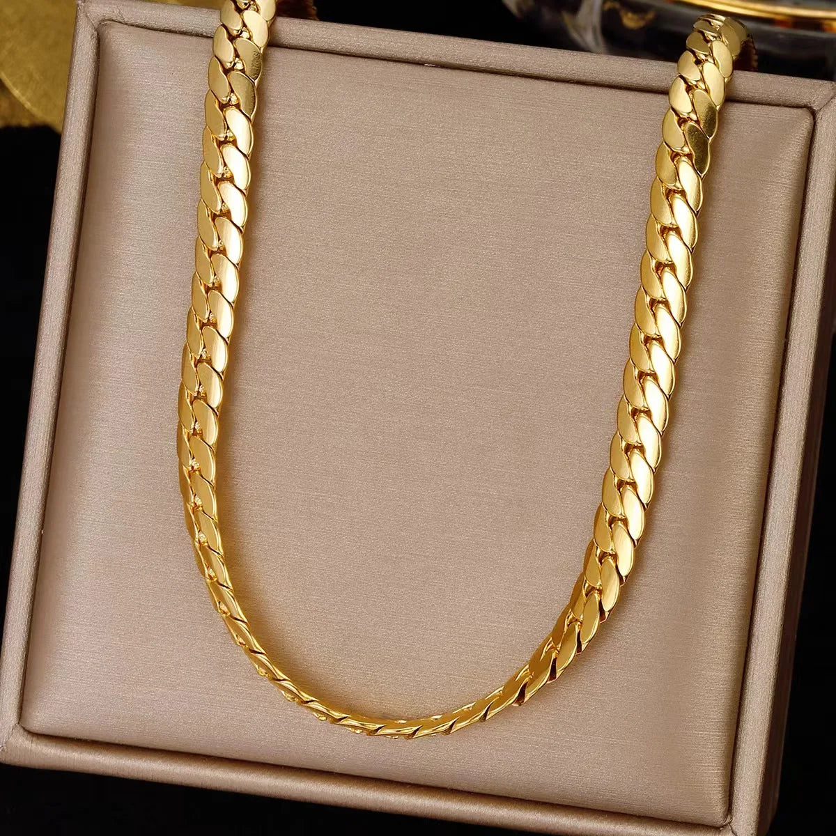 Noble Hot 20-60CM 925 Sterling Silver 18K Gold Color 5MM Chain Luxury Design Necklace for Woman Men Wedding Engagement Jewelry Qme Gold -20cm 8inch Bracelet