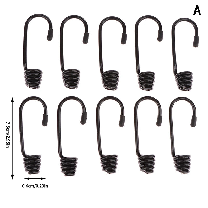 Spiral Hooks Tensioner Marine Shock Cord Bungee Elastic Rope Luggage Qme A