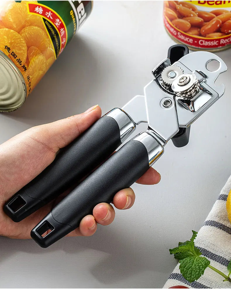 1-2pcs Stainless Steel 3-in-1 Manual Can Opener, Multifunctional Beer Bottle Opener, Kitchen Jar & Tin Can Opening Tool for Home Qme