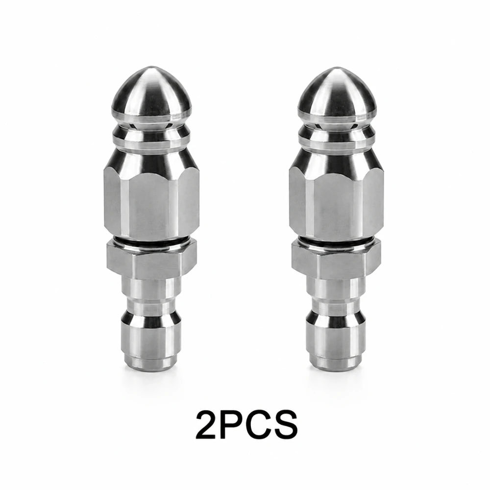 1/2/5/10Pcs High Pressure Drain Jetter Nozzle 1/4 Inch NPT Female Adapter Fits Most Washing Equipment Pipeline Hoses Qme silvery 2pcs