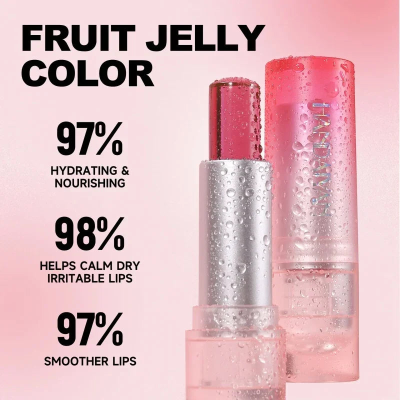 Moisturizing Color Lipstick Jelly Gloss Moisturizing Waterproof Crystal Balm Pink Glitter Lips Care Makeup Long Lasting Qme