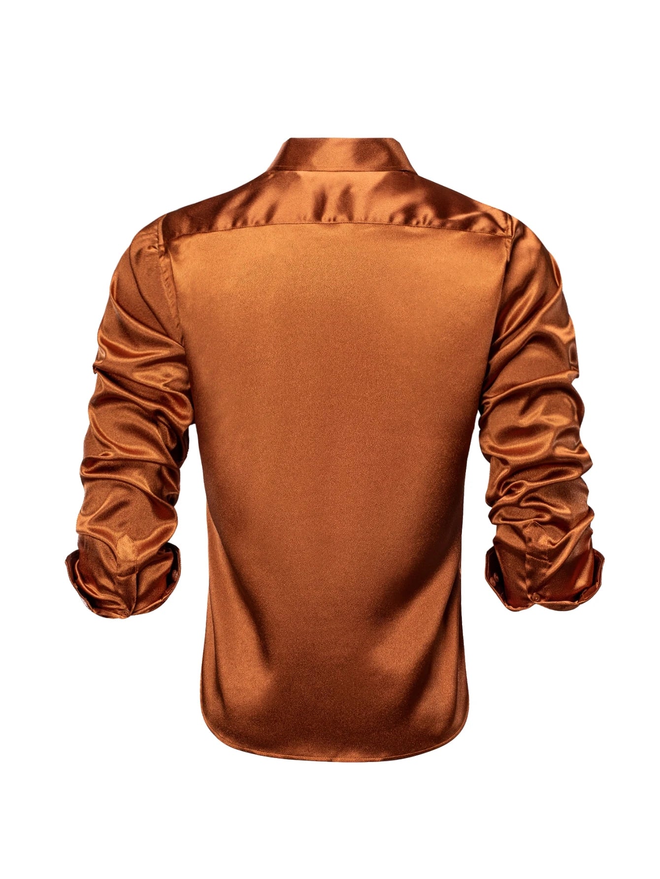 Solid LS Shirt Brown or Pink or Purple or Green or Blue or Black or Red Basic Button Office Daily Fit Qme