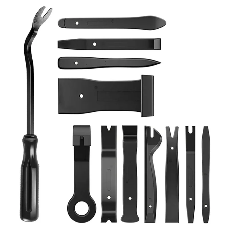 A02F-Auto Trim Removal Tool Kit For Car Audio Dash Panel Window Molding Fastener Remover Tool Kit Qme Black NONE